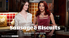 New Transfixed scene Ariel Demure & Hazel Moore in Sausage & Biscuits