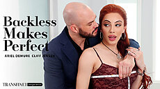 New Transfixed Scene - Backless Makes Perfect Upcoming Trans Porn Ariel Demure, Cliff Jensen Adult Time TS PORNO