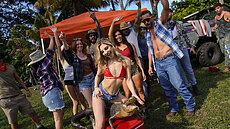New Reality Kings scene Cheerleader Kait, Lucas Frost - Partying In The Bush  Upcoming full porn video