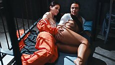 Putting the guard on duty under her spell, Matty manipulates her own body, giving herself the guard’s cock.