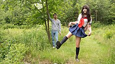 New Trans Angels porn video starring Cailey Katts, Jack Desfeux in a TS sex scene named Fucked On The Forest Floor